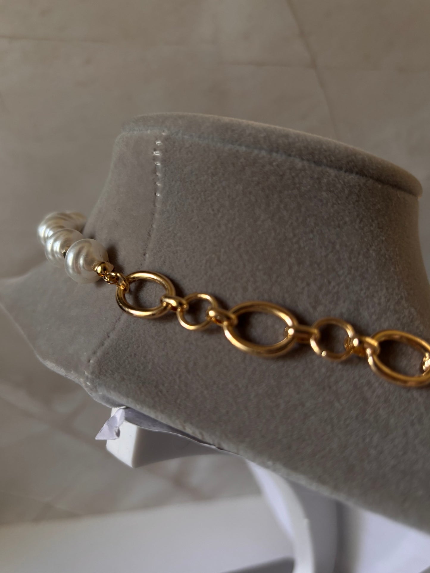 Chunky Gold Chain and Baroque Pearl Necklace with Celestial Pendant