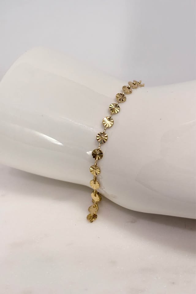 18k Gold Plated Stainless Steel Medallion Bracelet