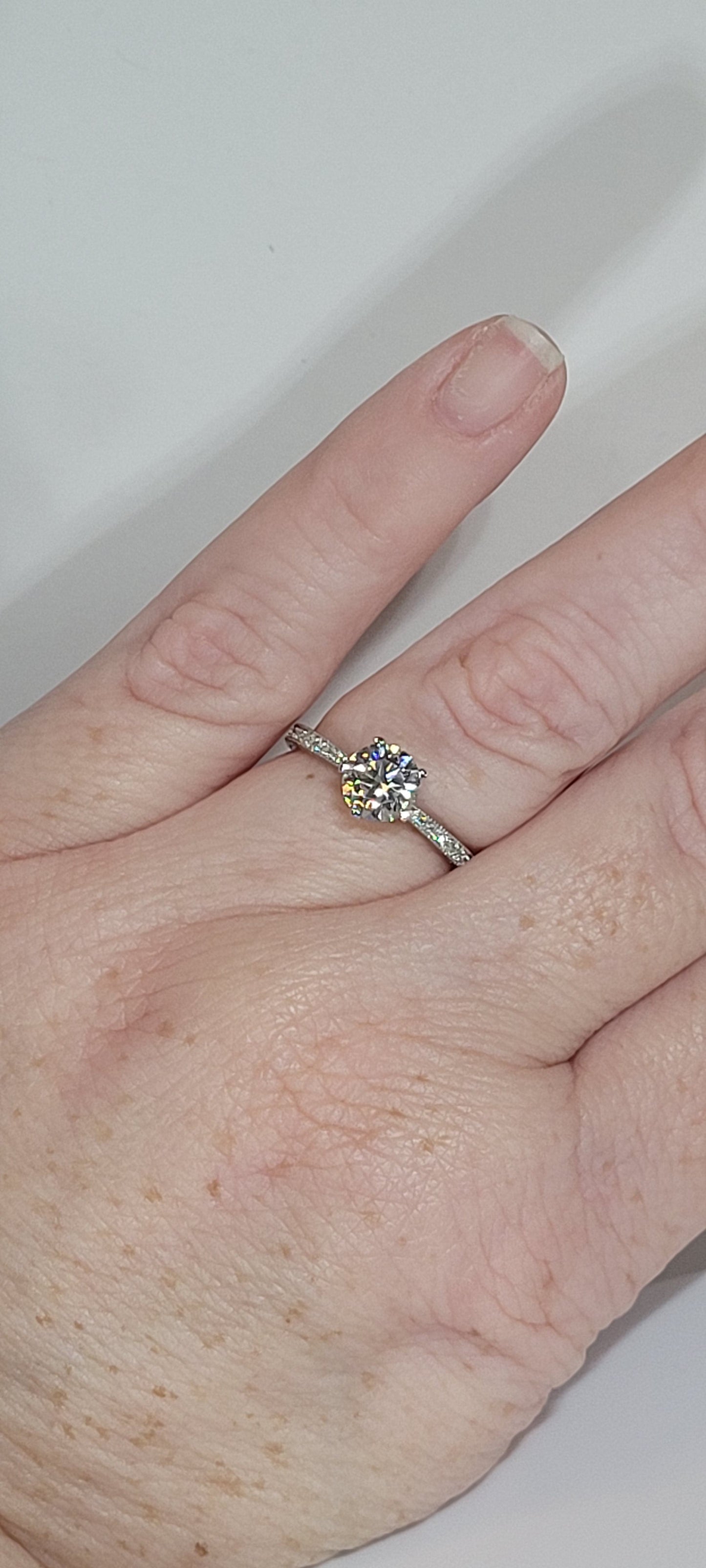 1ct Moissanite Art Deco Ring - Extended Sizes