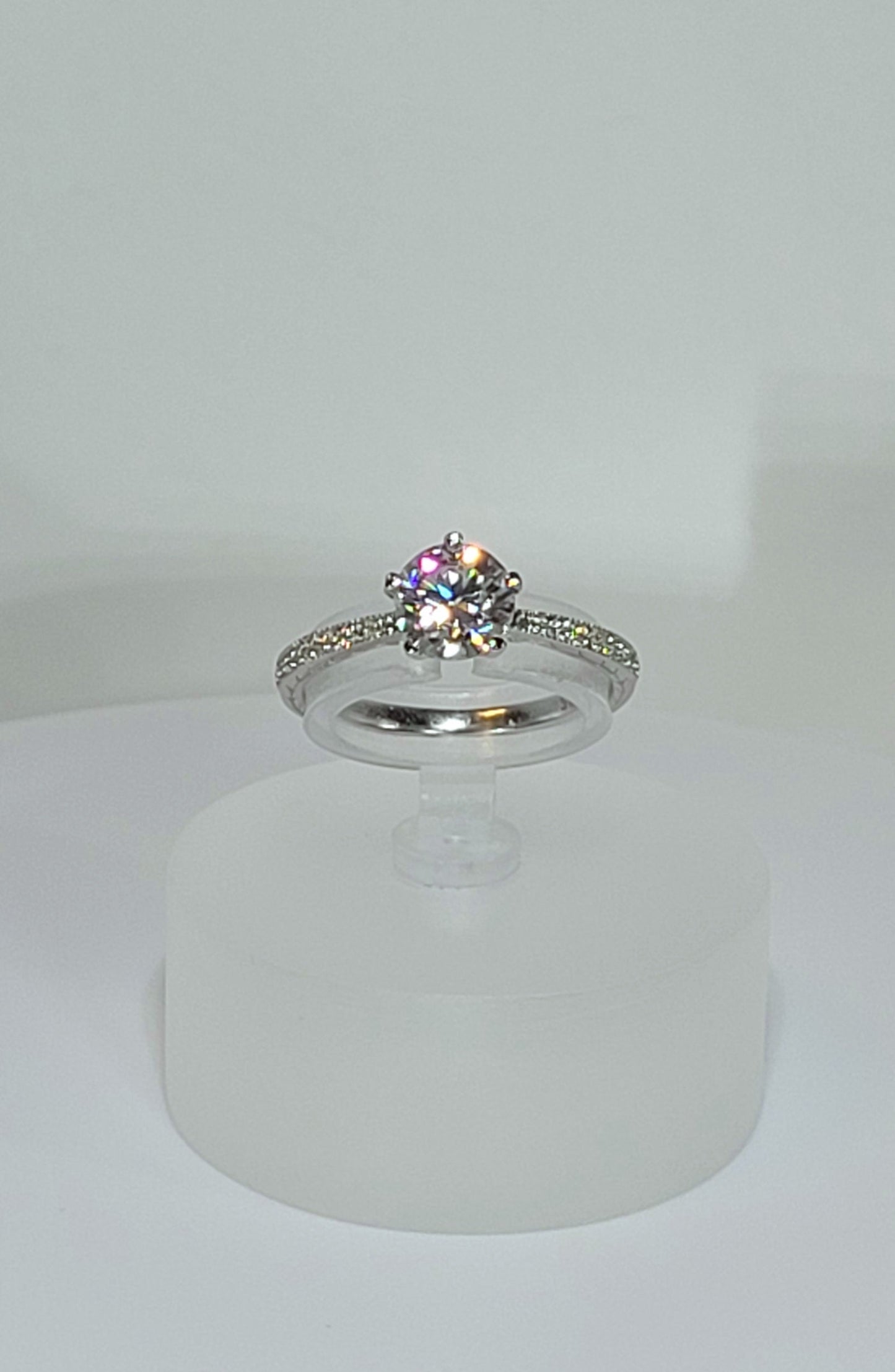 1ct Moissanite Art Deco Ring - Extended Sizes