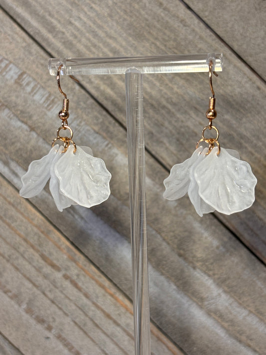 Rose Gold Plated Flower Petal Earrings