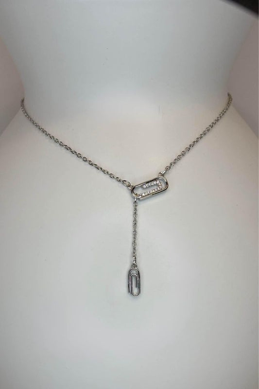 Paperclip Stainless Steel Y-Necklace