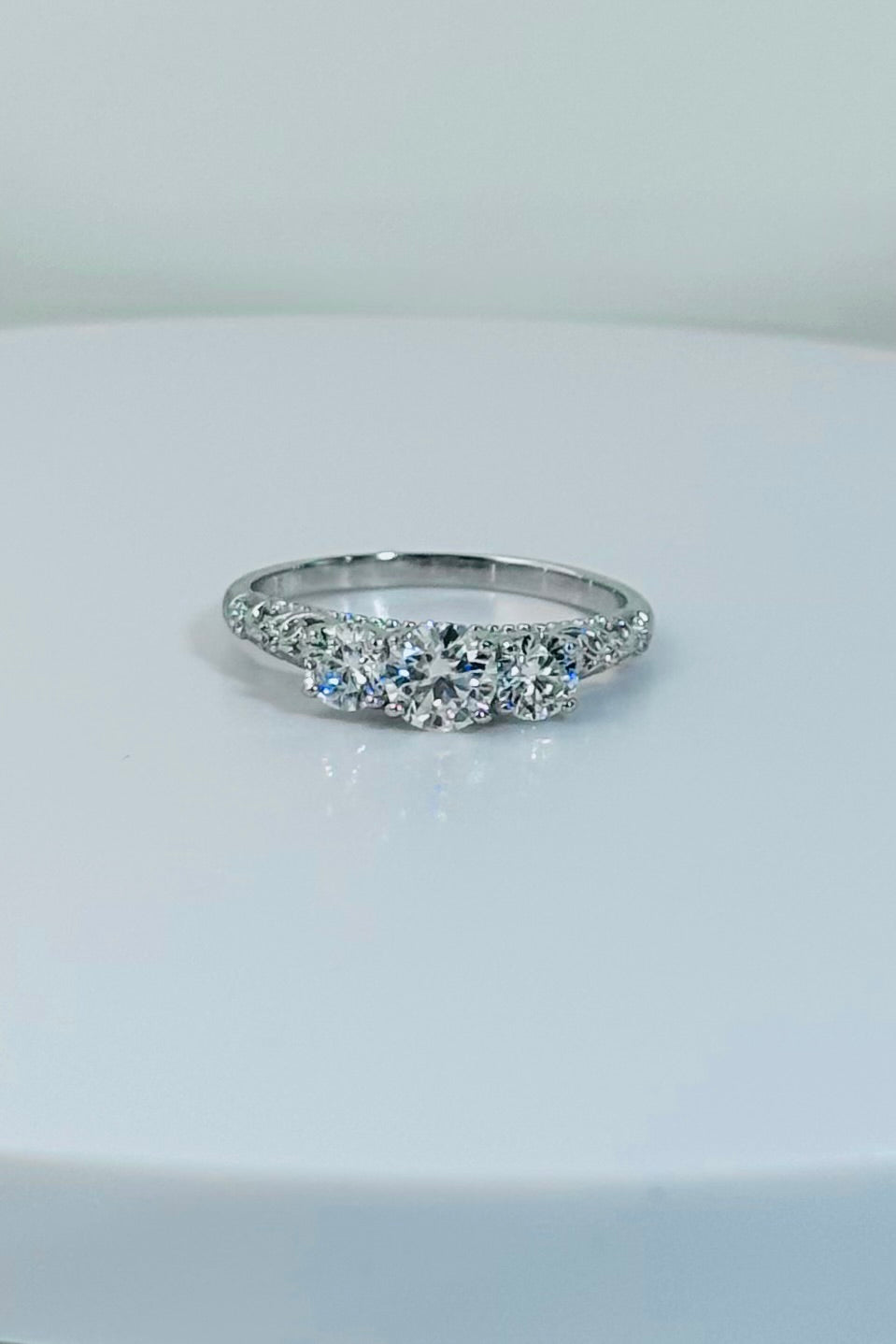 1.1ctw GRA Certified Three Stone Ring