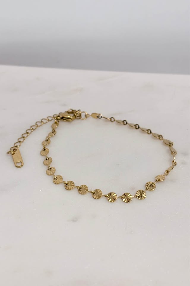 18k Gold Plated Stainless Steel Medallion Bracelet