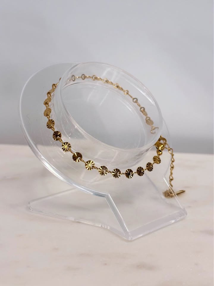 18k Gold Plated Stainless Steel Medallion Bracelet