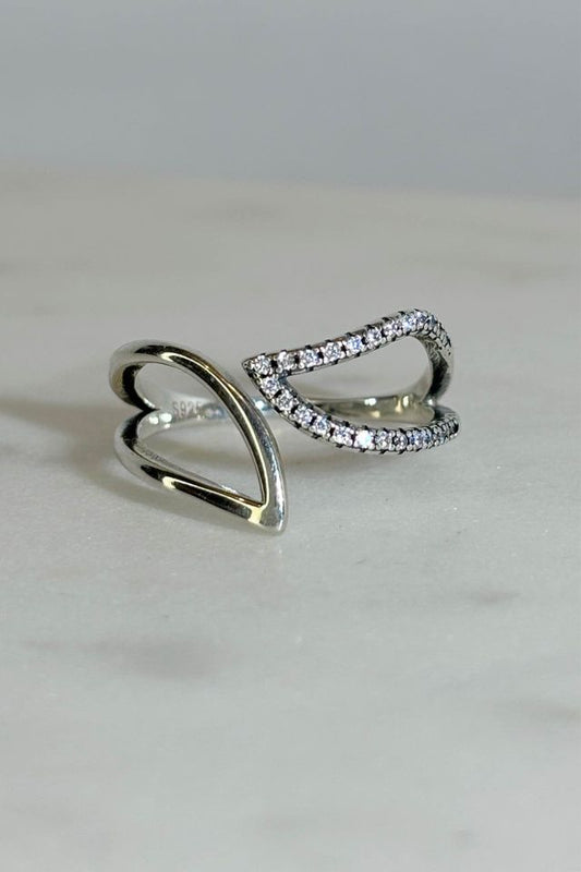 Sterling Silver Adjustable Leaf Ring