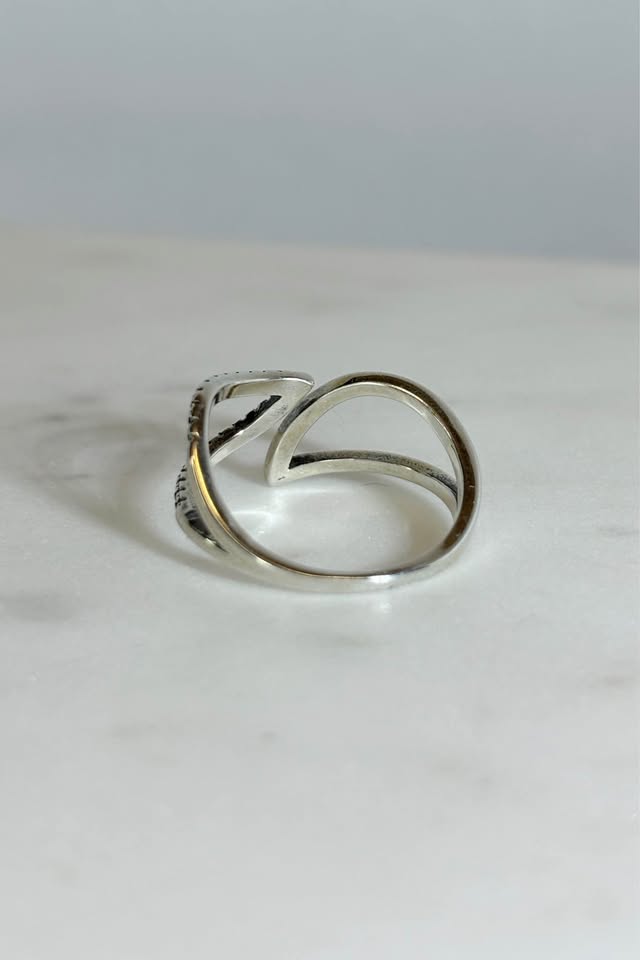 Sterling Silver Adjustable Leaf Ring