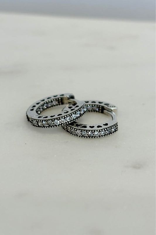 Sterling Silver Huggie Earrings with Millgrain Detail