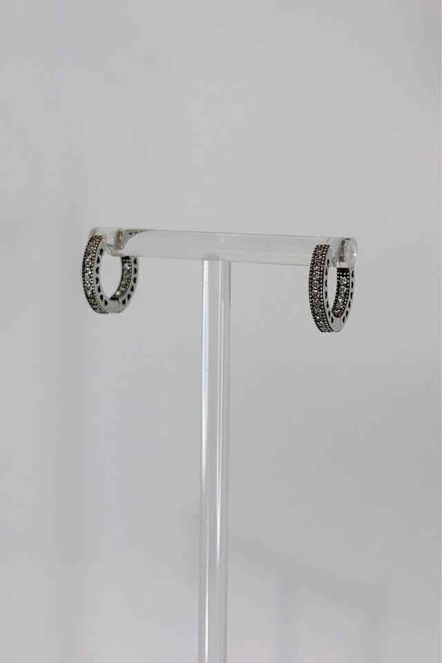 Sterling Silver Huggie Earrings with Millgrain Detail