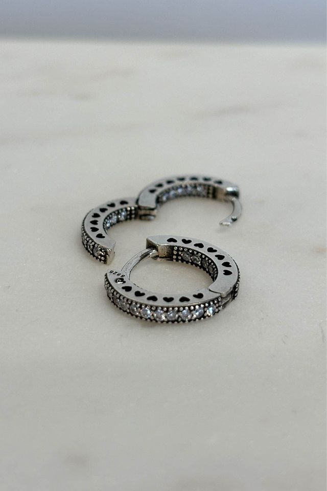 Sterling Silver Huggie Earrings with Millgrain Detail