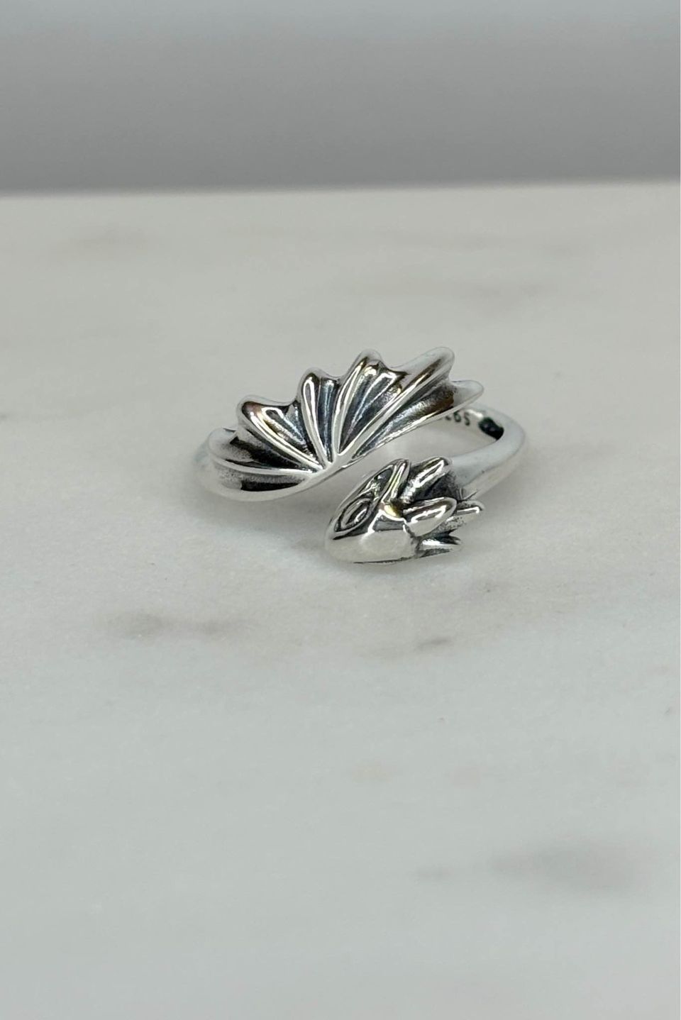 Sterling Silver Stylized Dragon Ring