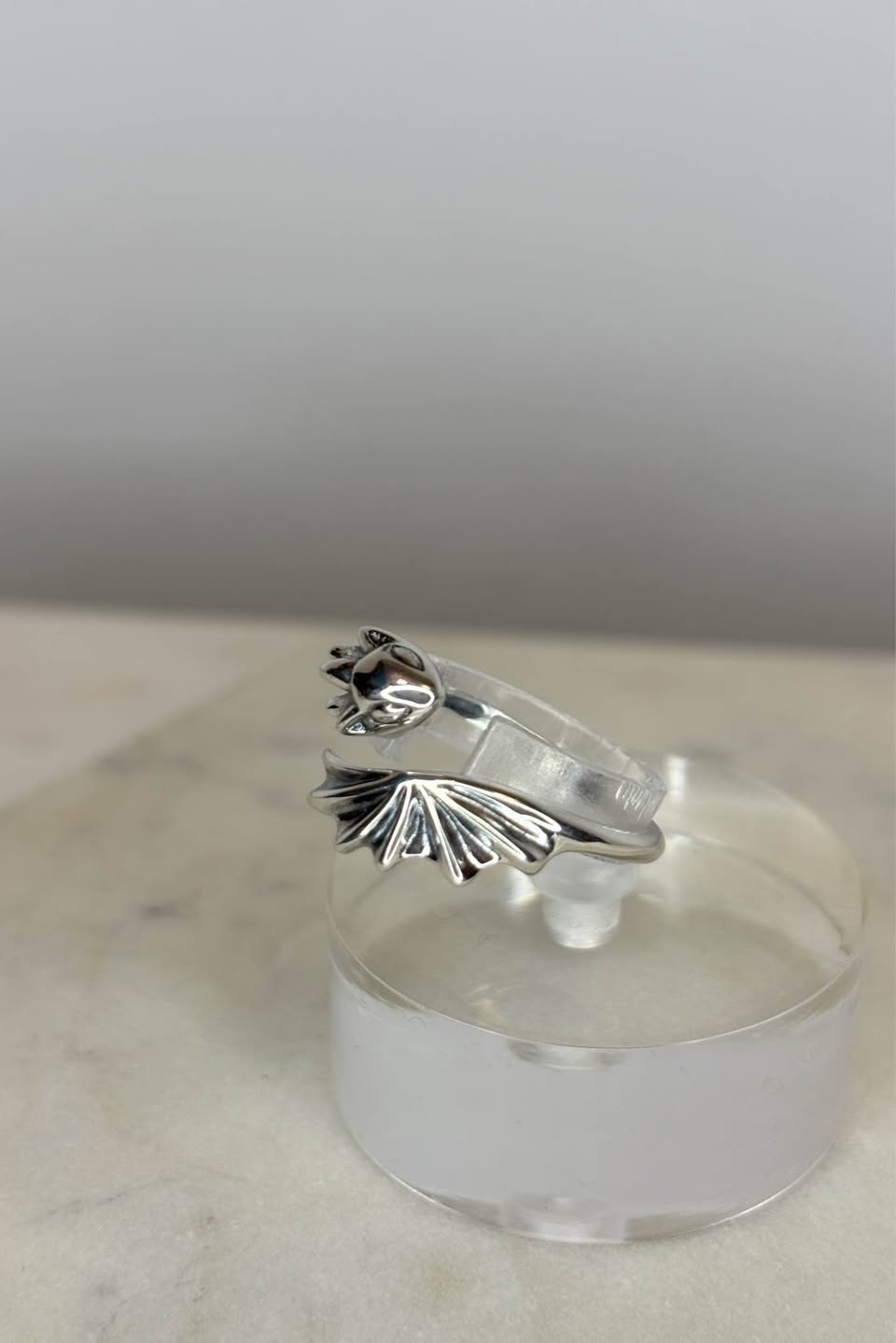 Sterling Silver Stylized Dragon Ring